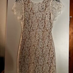 ANDREE BY UNIT Lace Mini Dress in Cream